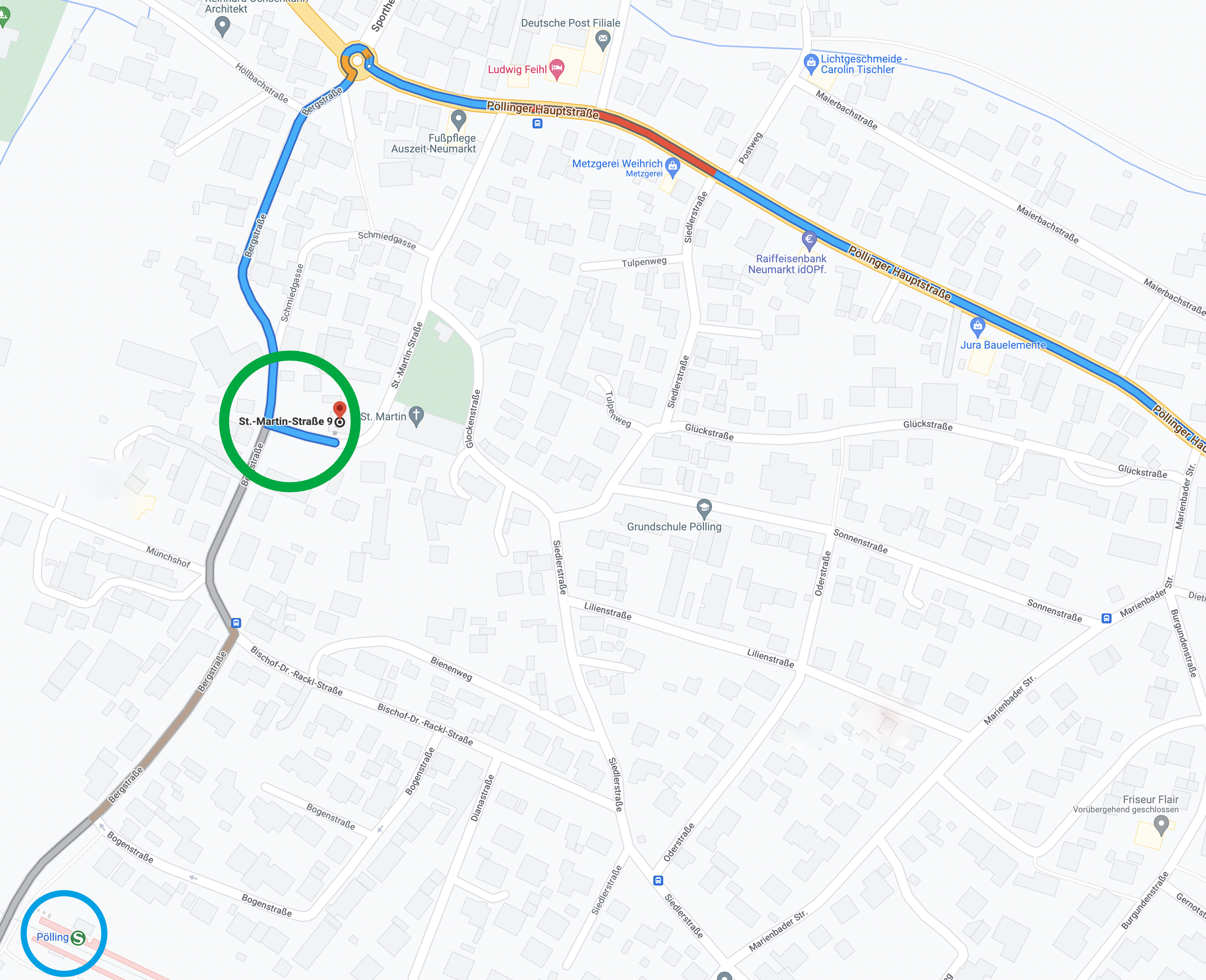 Irish Set Dance Ceili in Neumarkt 2 Google Maps Buergerzentrum in der Alten Schule Neumarkt Poelling St. Martin Str. 9 markiert 1